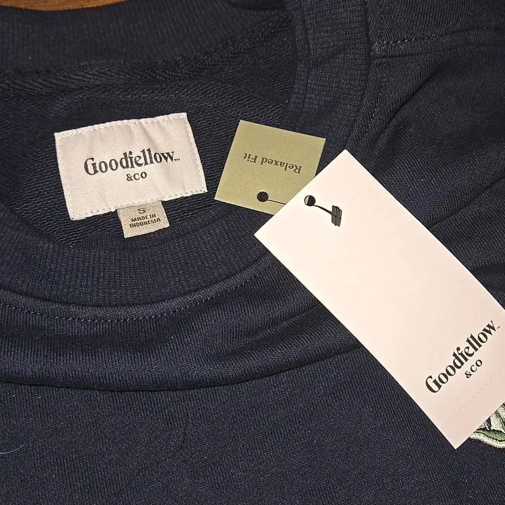 Goodfellow & Co Dark Blue Crewneck Sweatshirt Mens Small Oversized Unisex